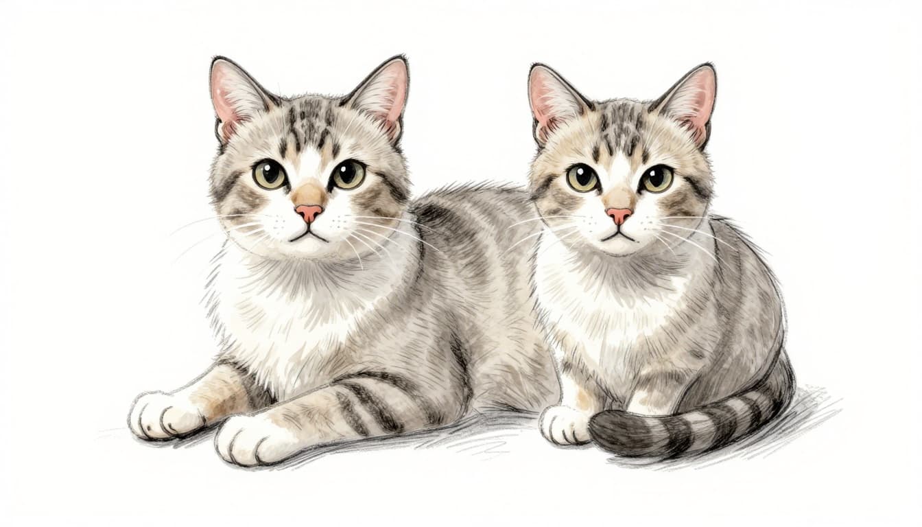 Hand-drawn graphite sketch of a single cat sitting on a living room carpet, displaying typical conjunctivitis symptoms: red swollen eyelids, cloudy discharge, blinking, and rubbing its eye with paw. Light shading in grays and soft earth tones on clean white paper background.
